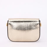 Gucci Snakeskin Horsebit 1955 Shoulder Bag Metallic
