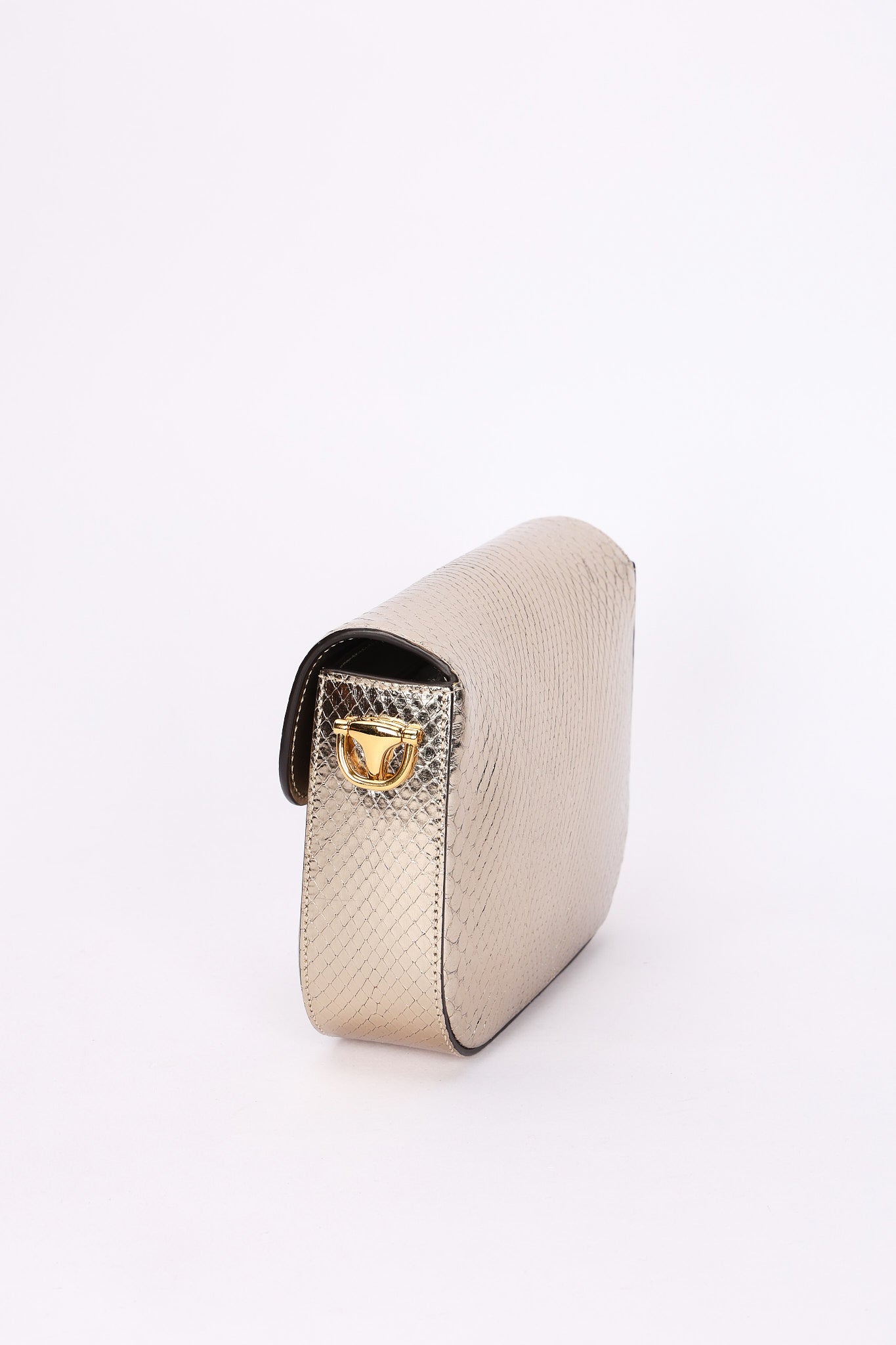 Gucci Snakeskin Horsebit 1955 Shoulder Bag Metallic