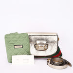 Gucci Snakeskin Horsebit 1955 Shoulder Bag Metallic