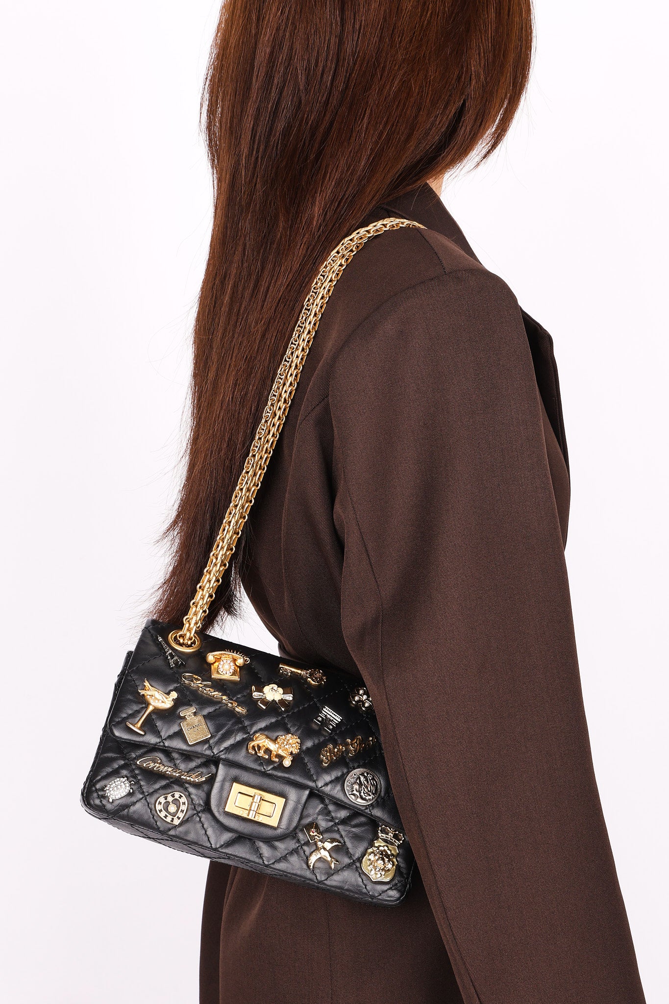 Chanel 2.55 Reissue 255 Lucky Charms Double Flap Black Calfskin AGHW