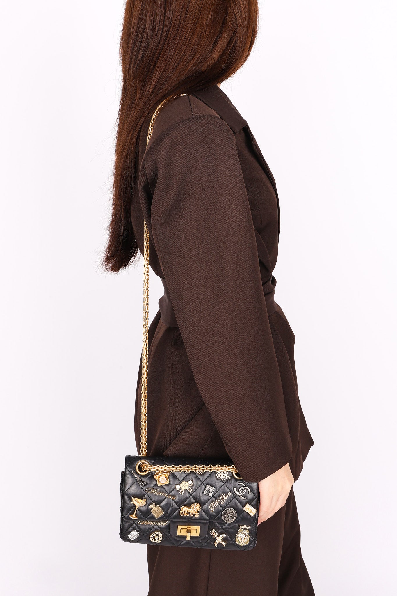 Chanel 2.55 Reissue 255 Lucky Charms Double Flap Black Calfskin AGHW
