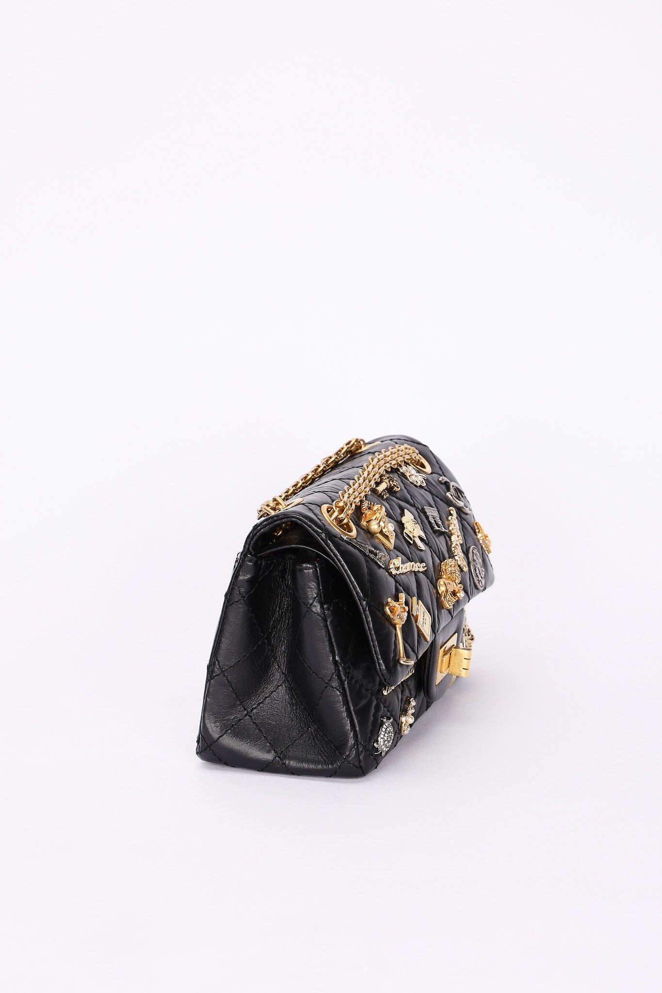 Chanel 2.55 Reissue 255 Lucky Charms Double Flap Black Calfskin AGHW