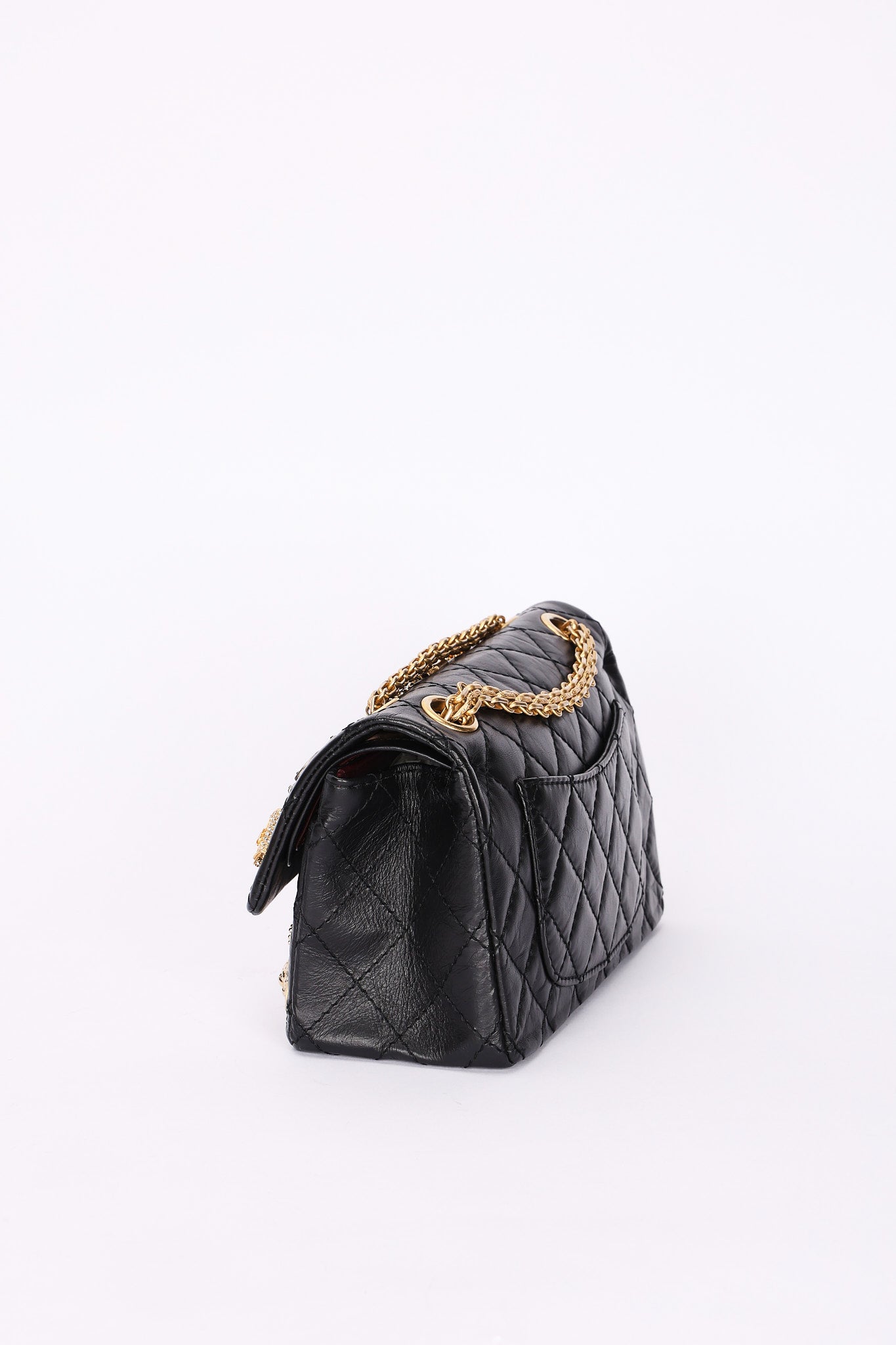 Chanel 2.55 Reissue 255 Lucky Charms Double Flap Black Calfskin AGHW
