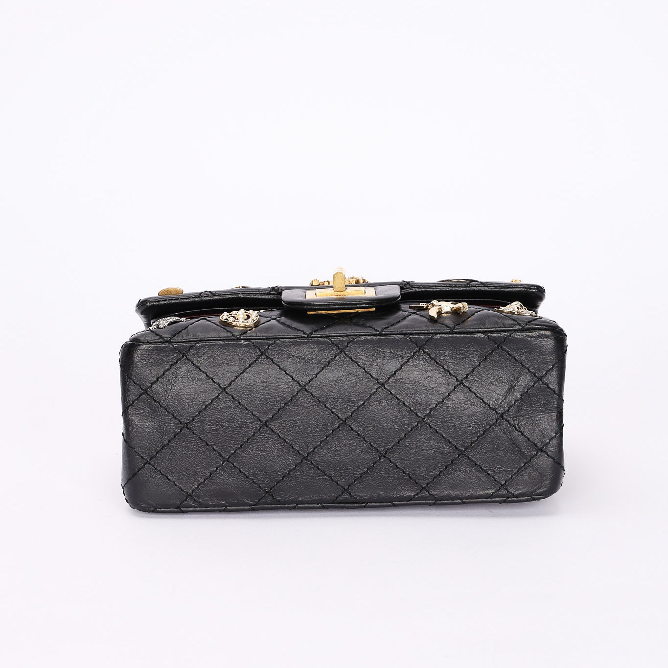 Chanel 2.55 Reissue 255 Lucky Charms Double Flap Black Calfskin AGHW