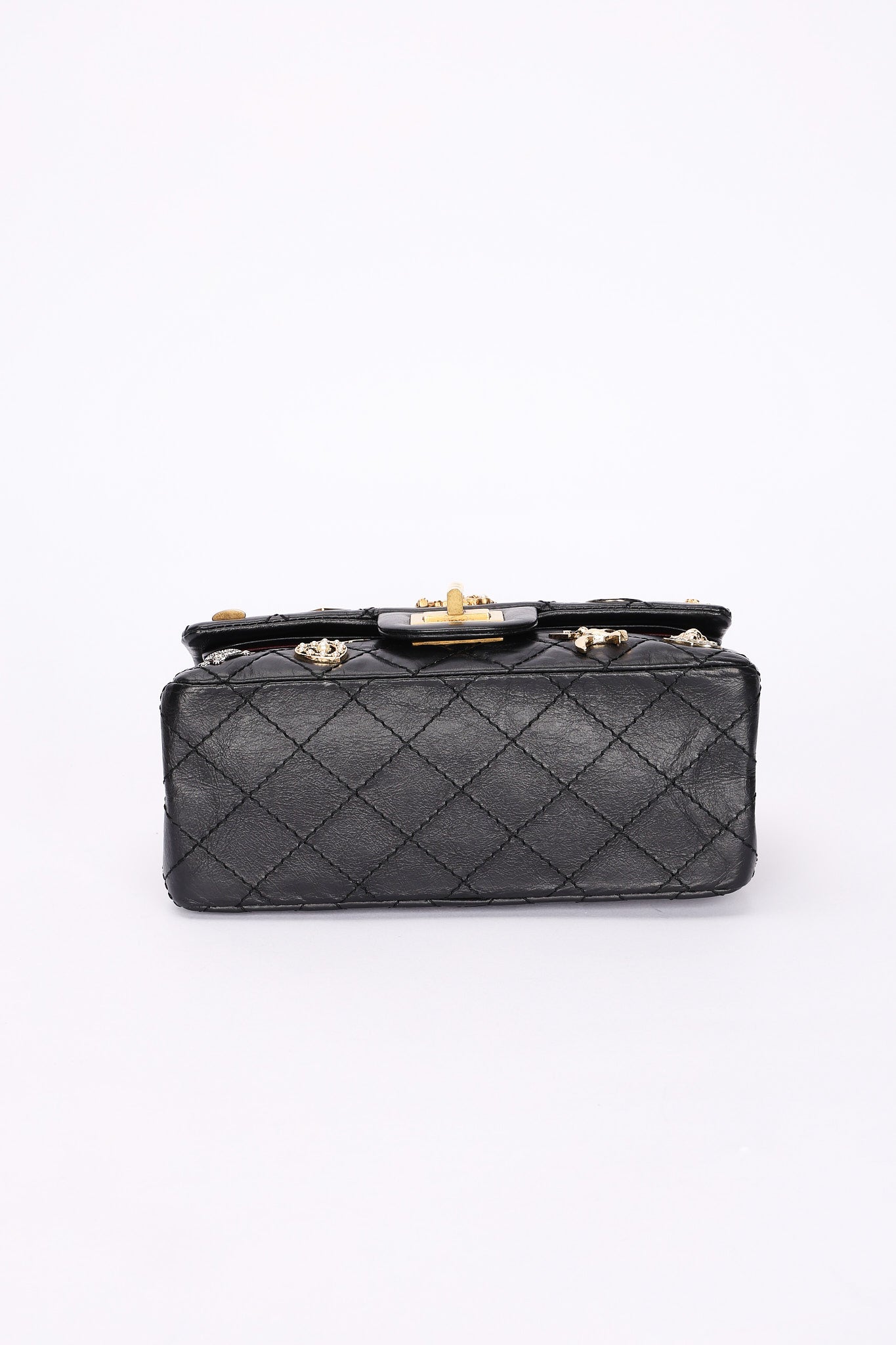 Chanel 2.55 Reissue 255 Lucky Charms Double Flap Black Calfskin AGHW