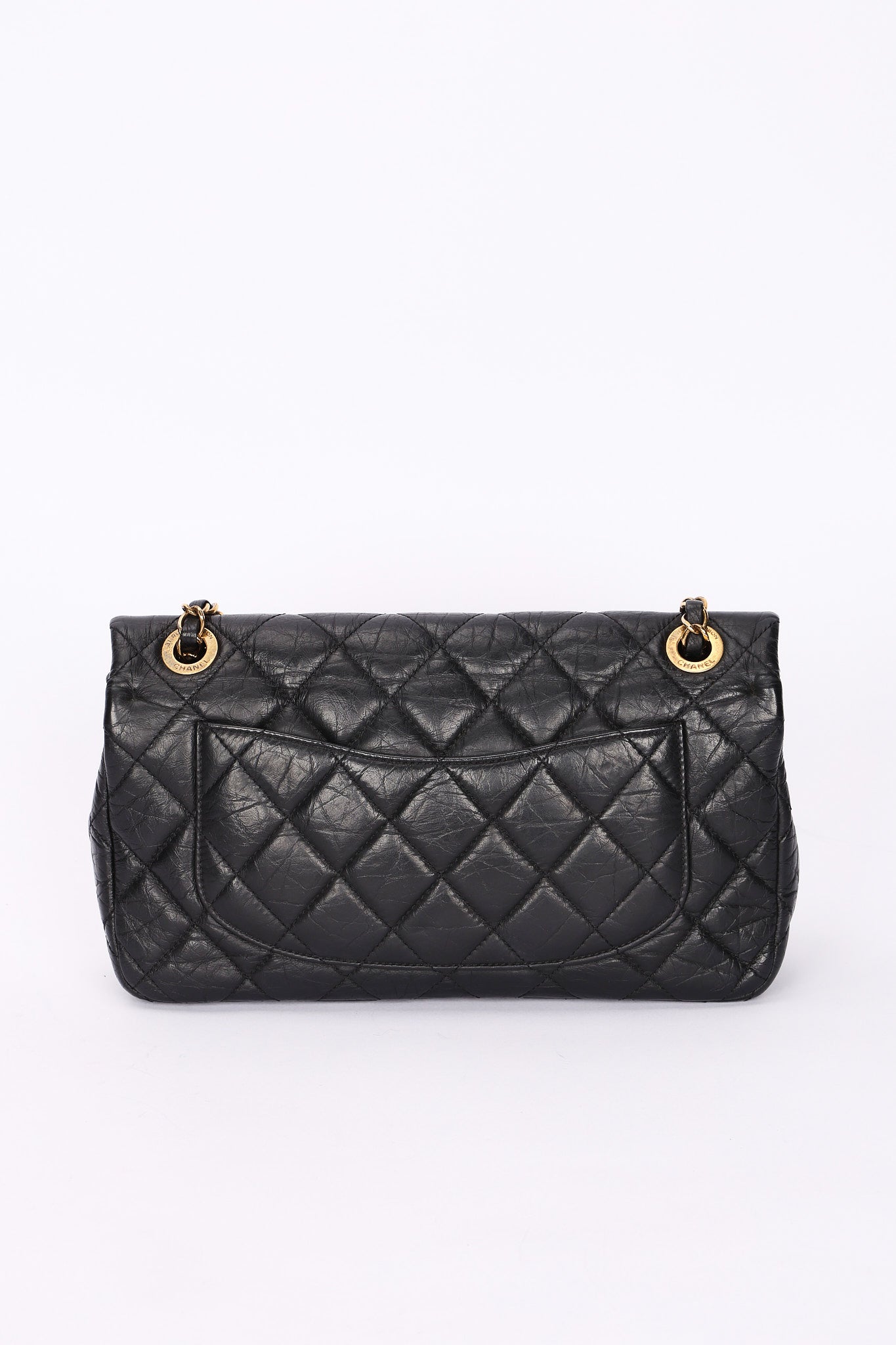 Rare Chanel Medallion Coin Medium Single Flap Black Crinkled Calfskin 2015 MMHW