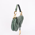 Dior Mini Saddle Green Ostrich