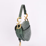 Dior Mini Saddle Green Ostrich