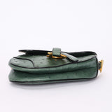 Dior Mini Saddle Green Ostrich