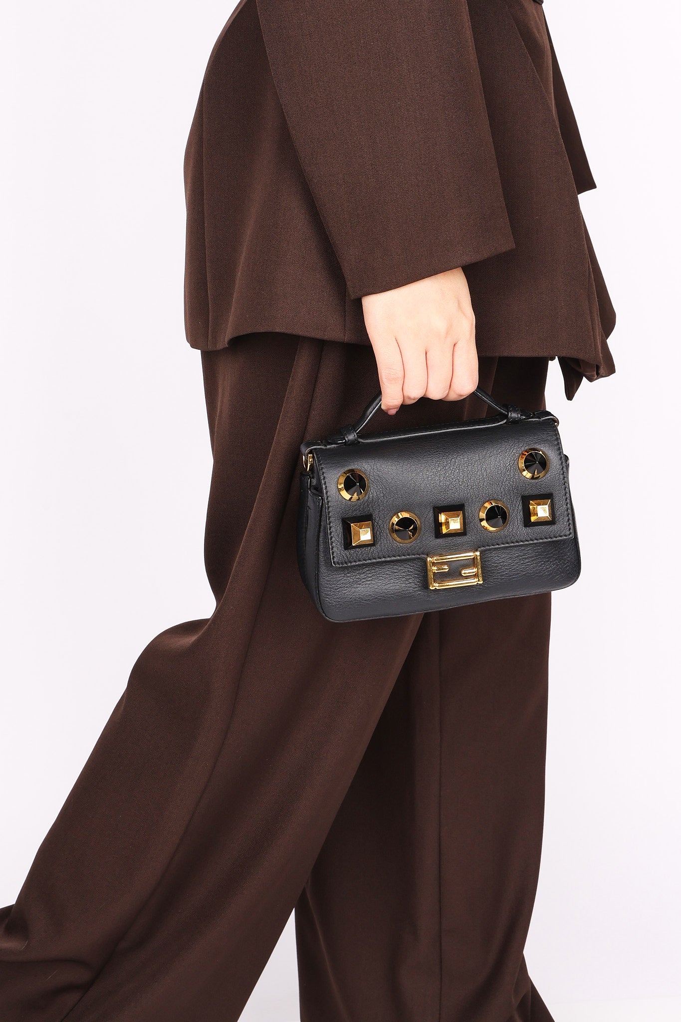 Fendi Studded Double Sided Micro Baguette