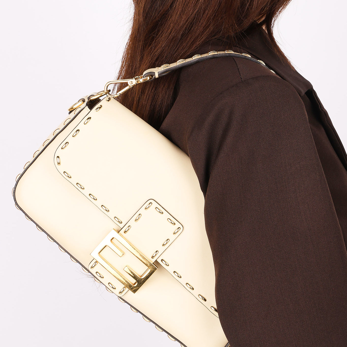 Fendi Studded Baguette Bag