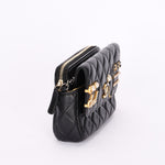 Chanel Coco Clips Phone Case Wallet on Chain Black Lambskin MMHW