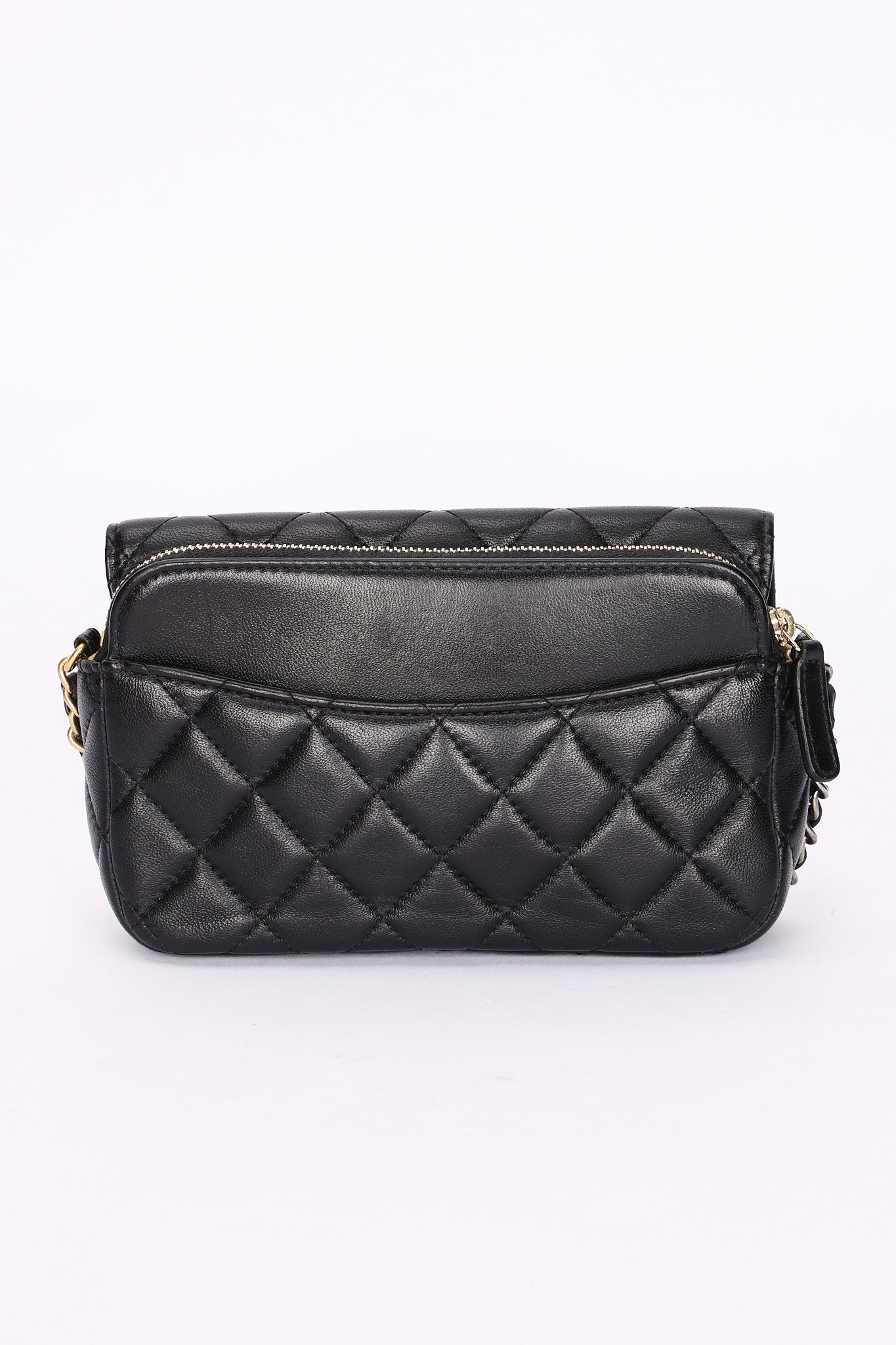 Chanel Coco Clips Phone Case Wallet on Chain Black Lambskin MMHW