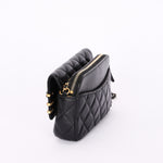 Chanel Coco Clips Phone Case Wallet on Chain Black Lambskin MMHW