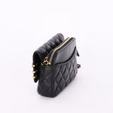 Chanel Coco Clips Phone Case Wallet on Chain Black Lambskin MMHW