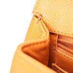 Chanel Kelly Top Handle Bag Orange Caviar 24K GP