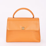 Chanel Kelly Top Handle Bag Orange Caviar 24K GP