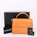Chanel Kelly Top Handle Bag Orange Caviar 24K GP