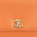 Chanel Kelly Top Handle Bag Orange Caviar 24K GP