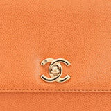 Chanel Kelly Top Handle Bag Orange Caviar 24K GP