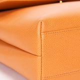 Chanel Kelly Top Handle Bag Orange Caviar 24K GP