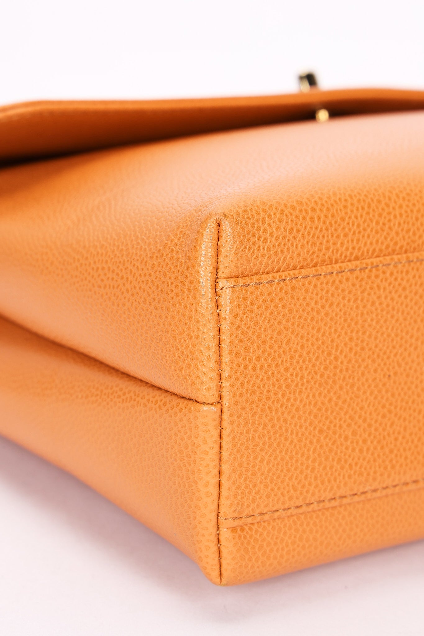 Chanel Kelly Top Handle Bag Orange Caviar 24K GP