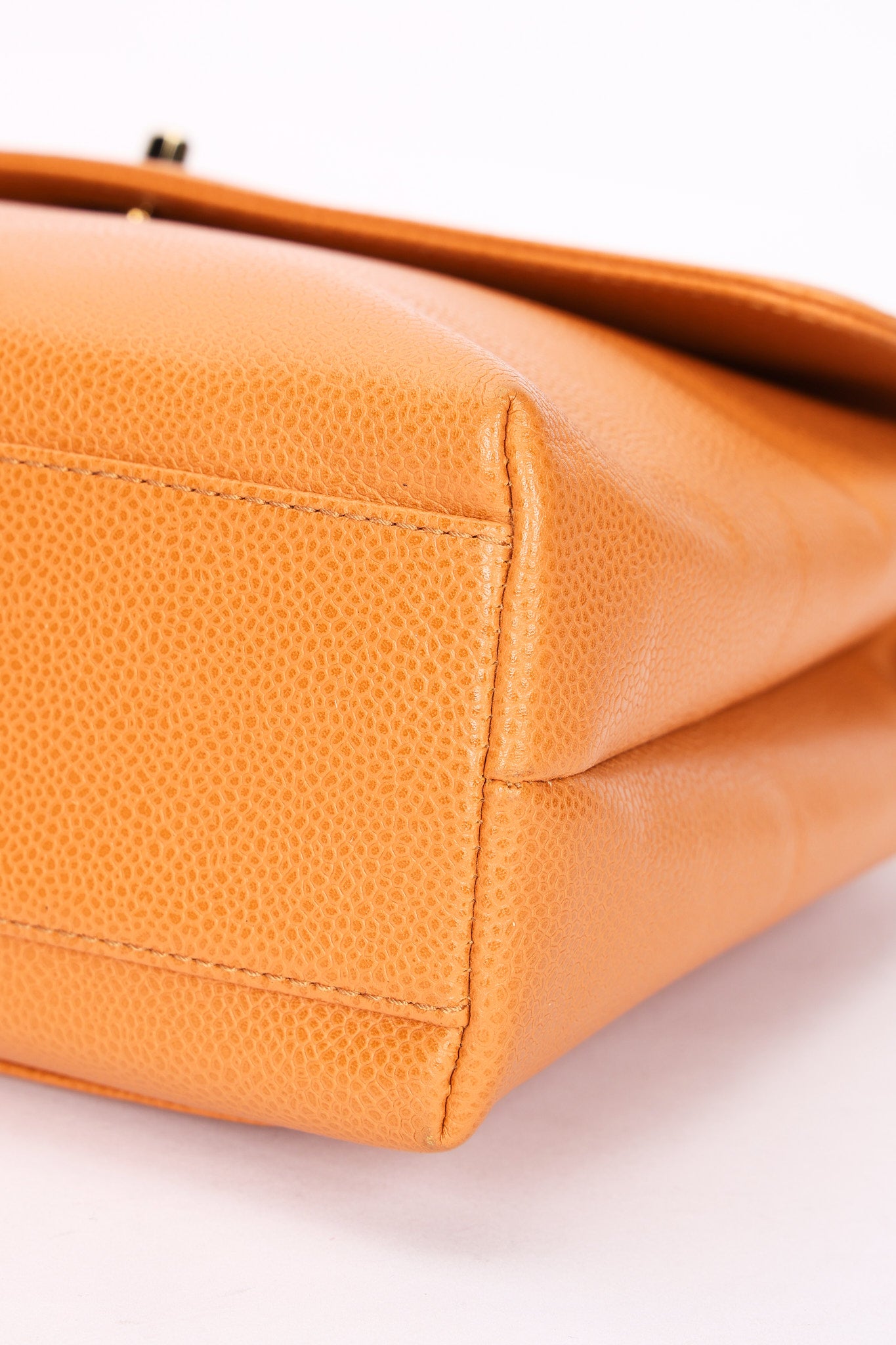 Chanel Kelly Top Handle Bag Orange Caviar 24K GP