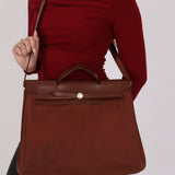 Hermès Herbag 39 Brown Vache Hunter and Toile 2001