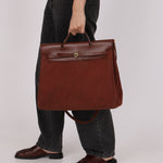 Hermès Herbag 39 Brown Vache Hunter and Toile 2001