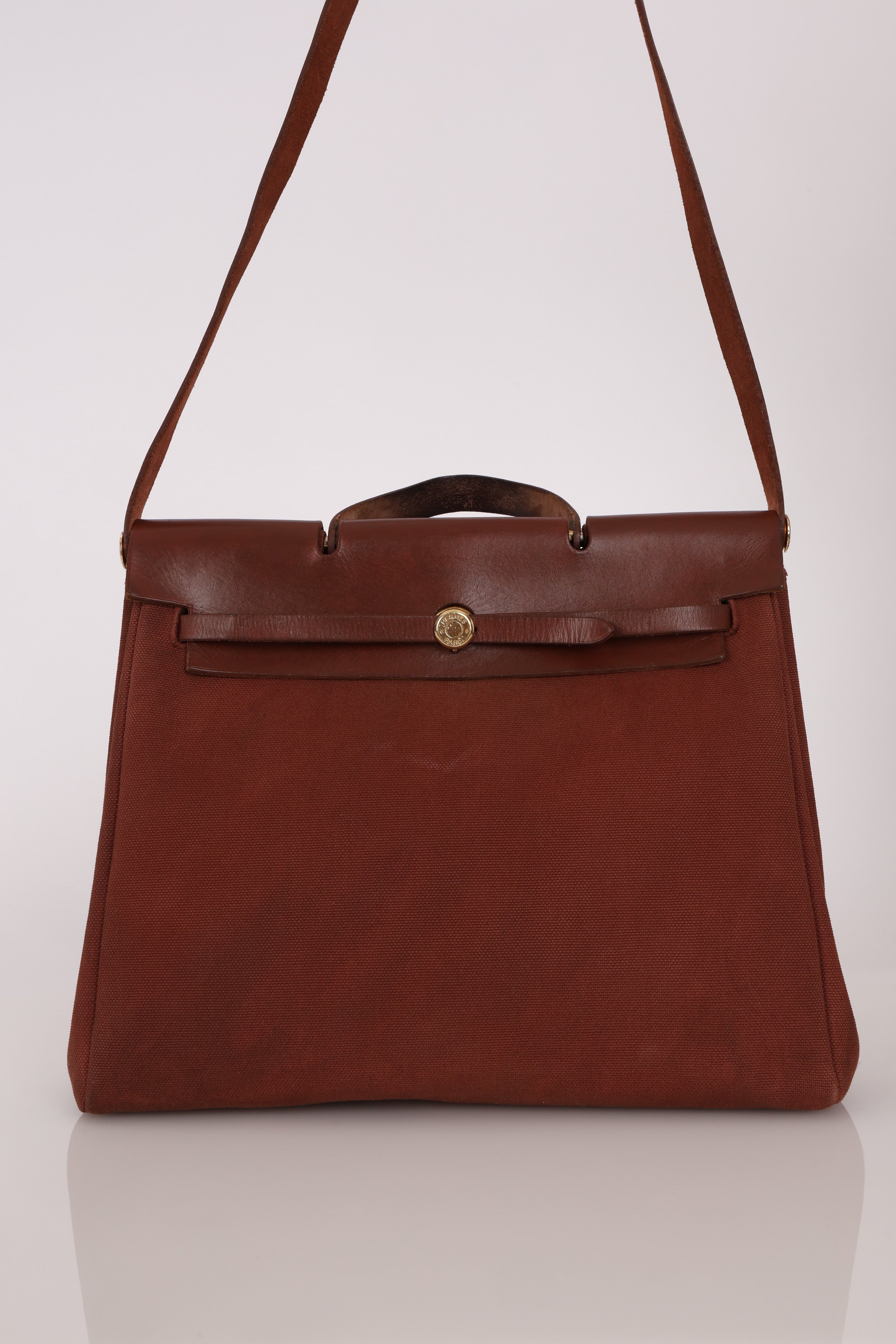 Hermès Herbag 39 Brown Vache Hunter and Toile 2001