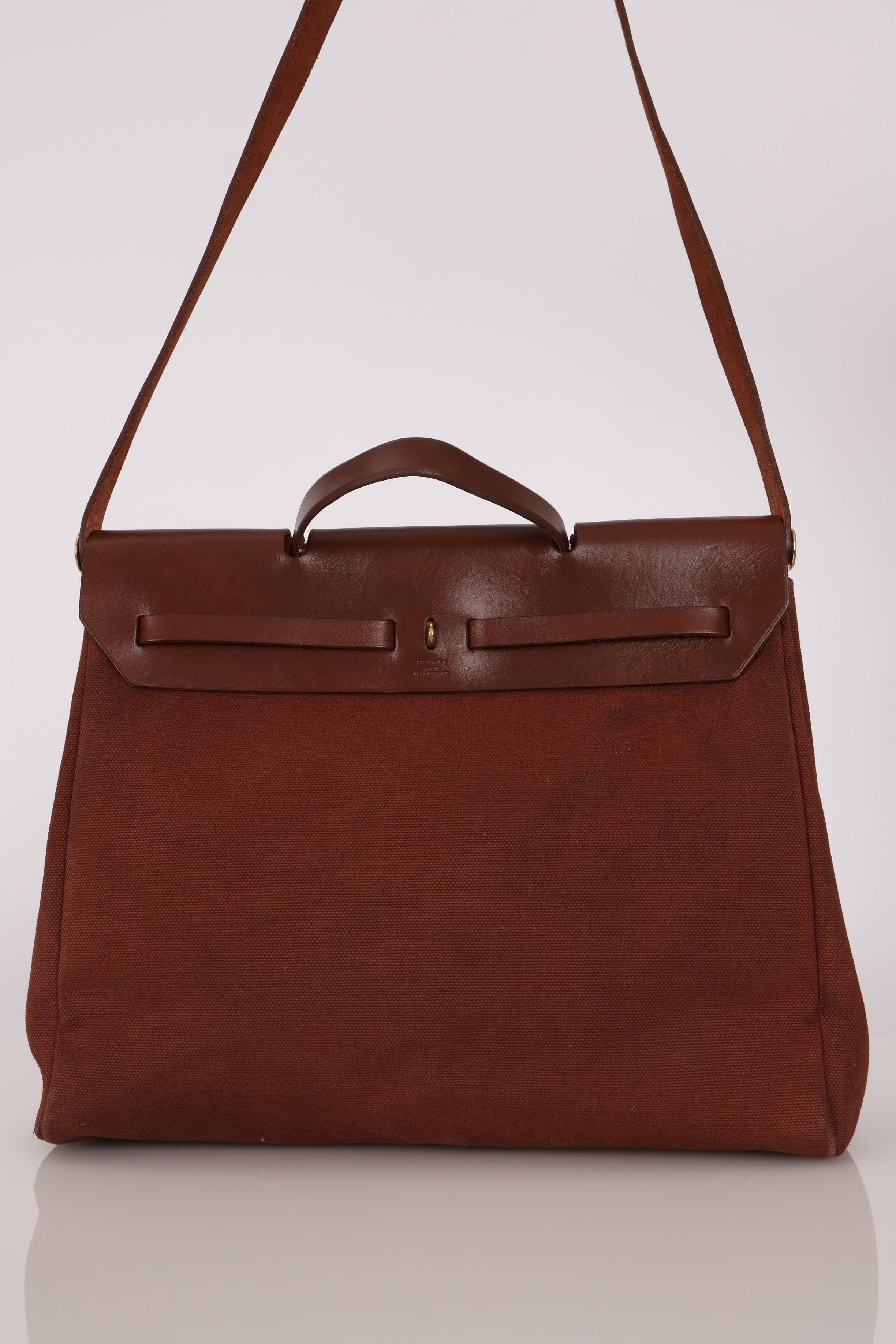 Hermès Herbag 39 Brown Vache Hunter and Toile 2001