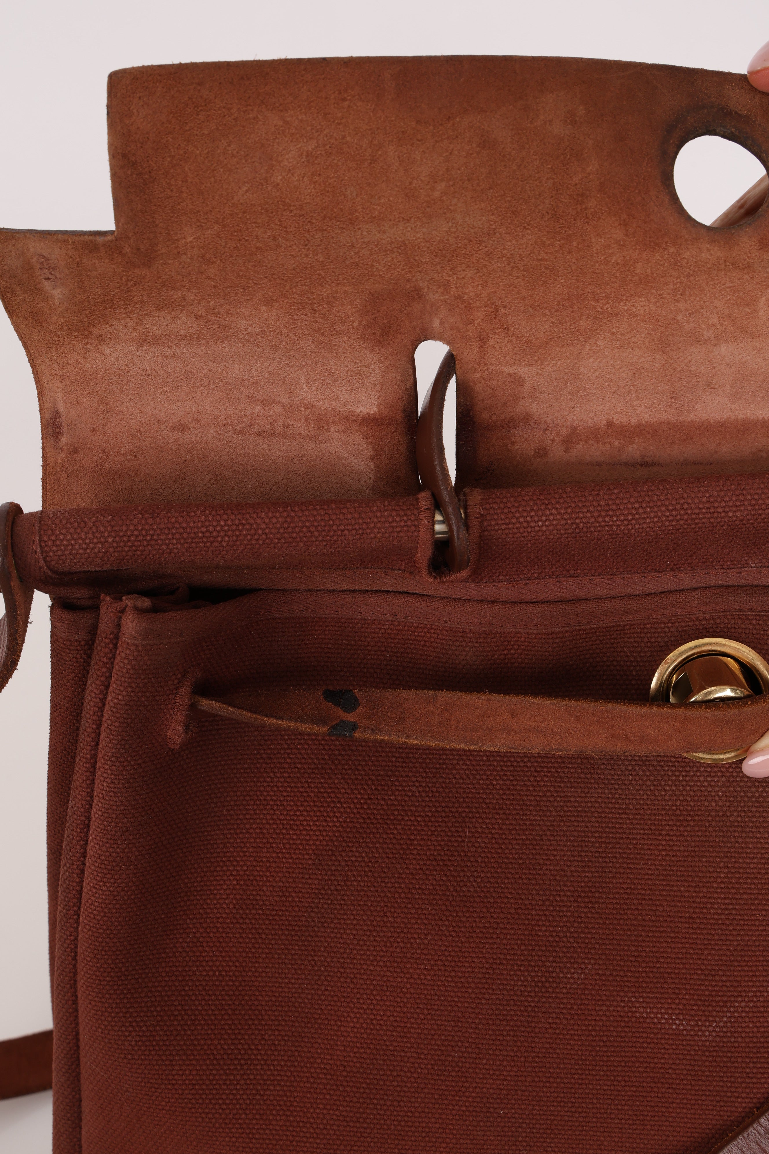 Hermès Herbag 39 Brown Vache Hunter and Toile 2001