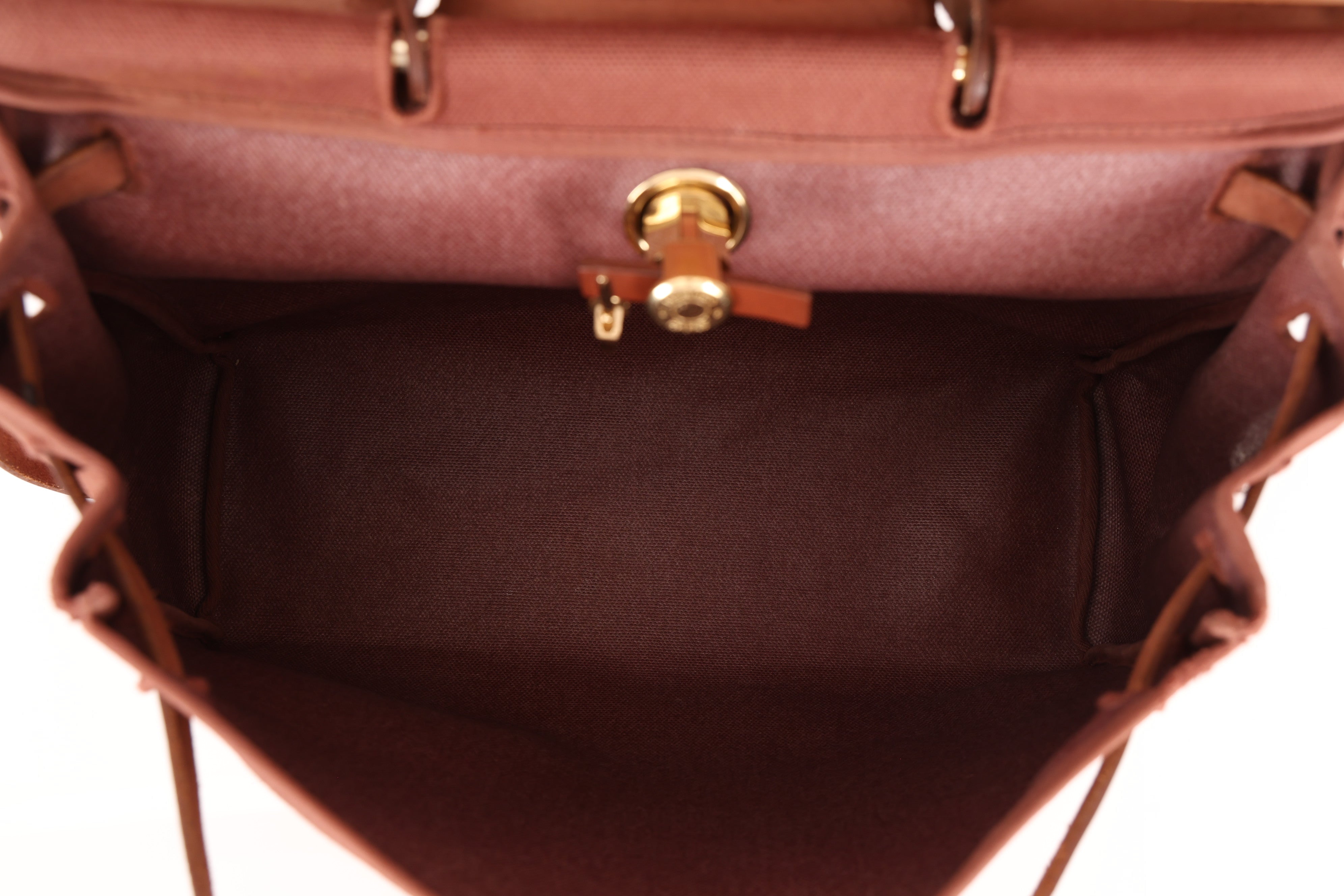 Hermès Herbag 39 Brown Vache Hunter and Toile 2001