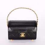 Ultra-Rare Chanel Mini Vanity Chest Black Lambskin 1989 24K GP