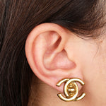 Chanel 1996 CC Turnlock Clip-On Earrings 24K GP - Drop 46