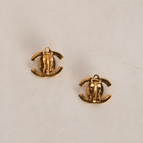 Chanel 1996 CC Turnlock Clip-On Earrings 24K GP