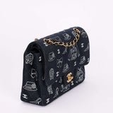 Rare Chanel Medium Icons Classic Double Flap Canvas 2002 AGHW