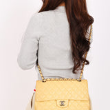 Chanel Medium Classic Double Flap Butter Yellow Caviar 2024 GHW