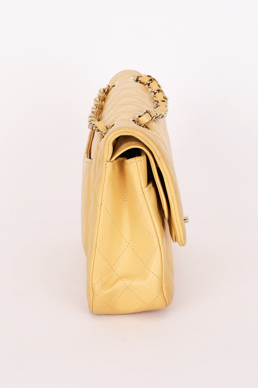 Chanel Medium Classic Double Flap Butter Yellow Caviar 2024 GHW