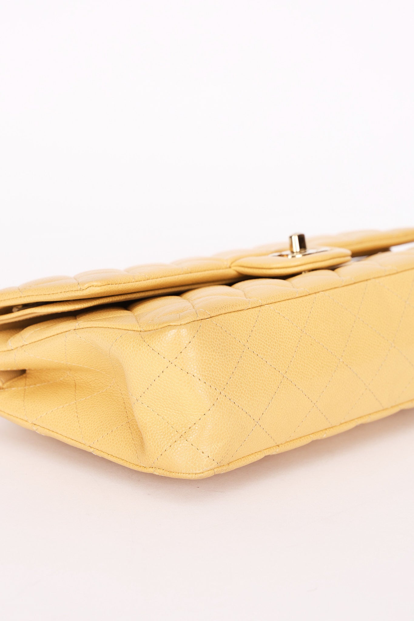Chanel Medium Classic Double Flap Butter Yellow Caviar 2024 GHW