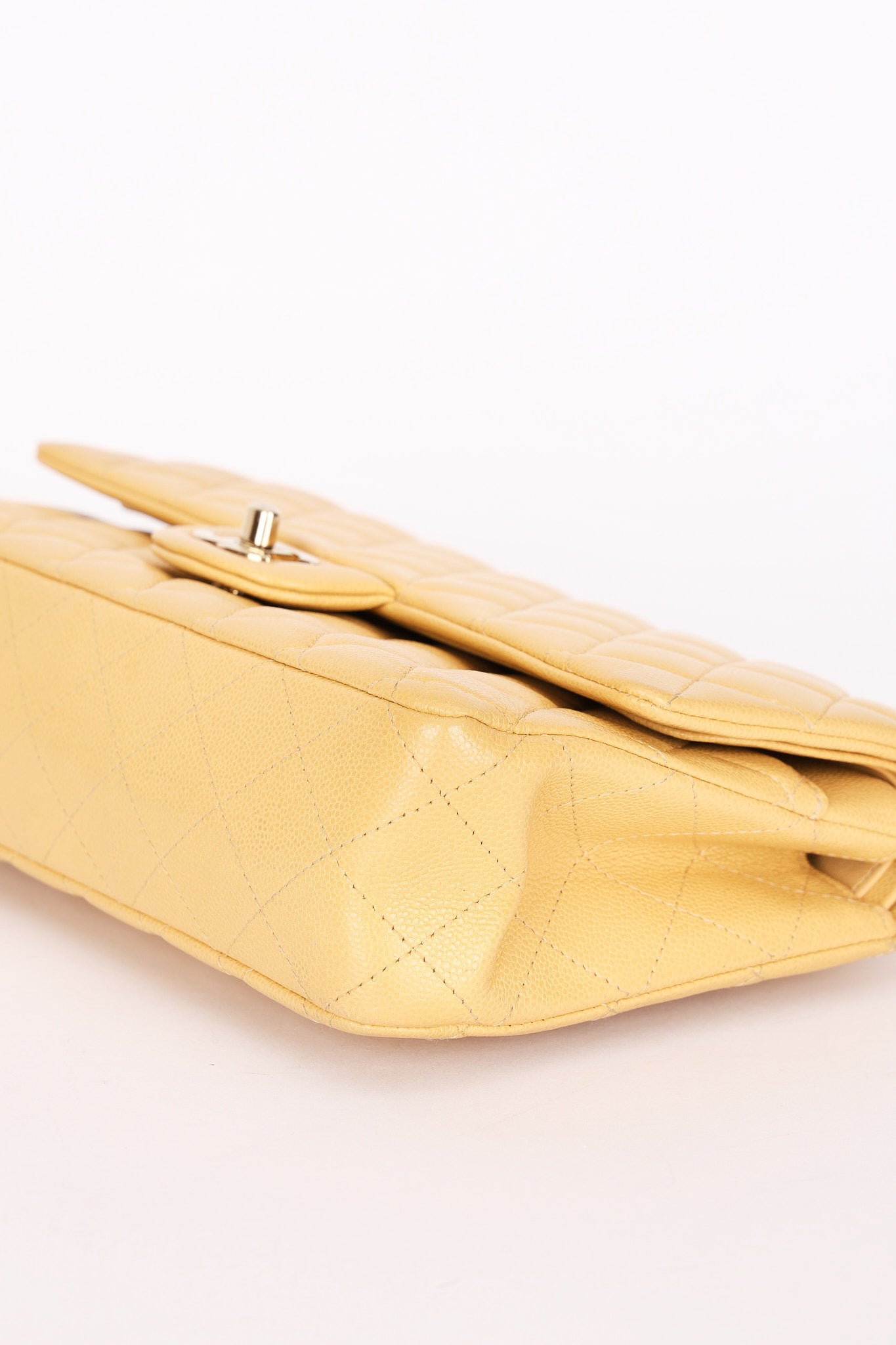 Chanel Medium Classic Double Flap Butter Yellow Caviar 2024 GHW