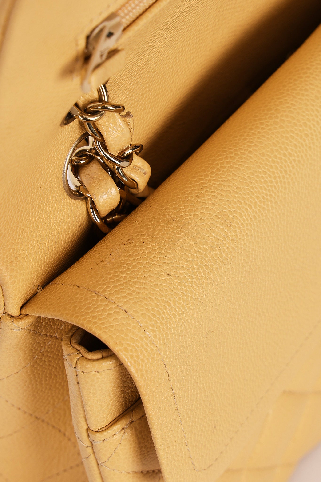 Chanel Medium Classic Double Flap Butter Yellow Caviar 2024 GHW
