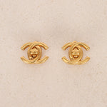Chanel 1996 CC Turnlock Clip-On Earrings 24K GP