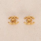 Chanel 1996 CC Turnlock Clip-On Earrings 24K GP