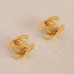Chanel 1996 CC Turnlock Clip-On Earrings 24K GP