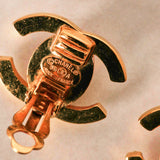 Chanel 1996 Crystal Embellished CC Turnlock Clip-On Earrings