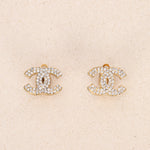 Chanel 2002 Pavé Crystal CC Clip-On Earrings