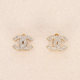 Chanel 2002 Pavé Crystal CC Clip-On Earrings