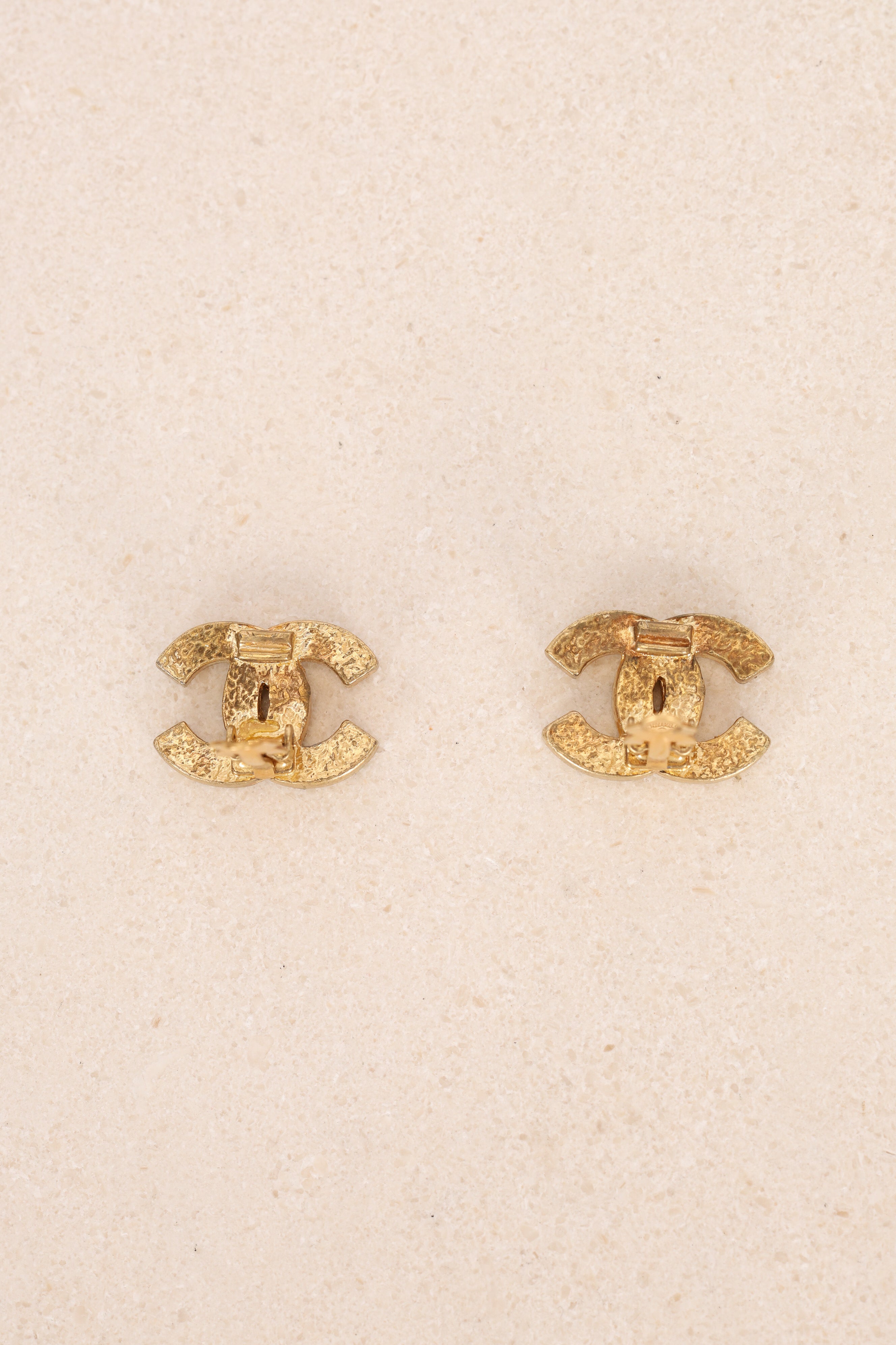 Chanel 2002 Pavé Crystal CC Clip-On Earrings