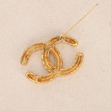 Chanel 1994 CC Lava Brooch 24K GP